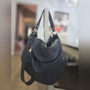 Onna Ehrlich Rachel Gray Pebbled Shoulder Leather Bag